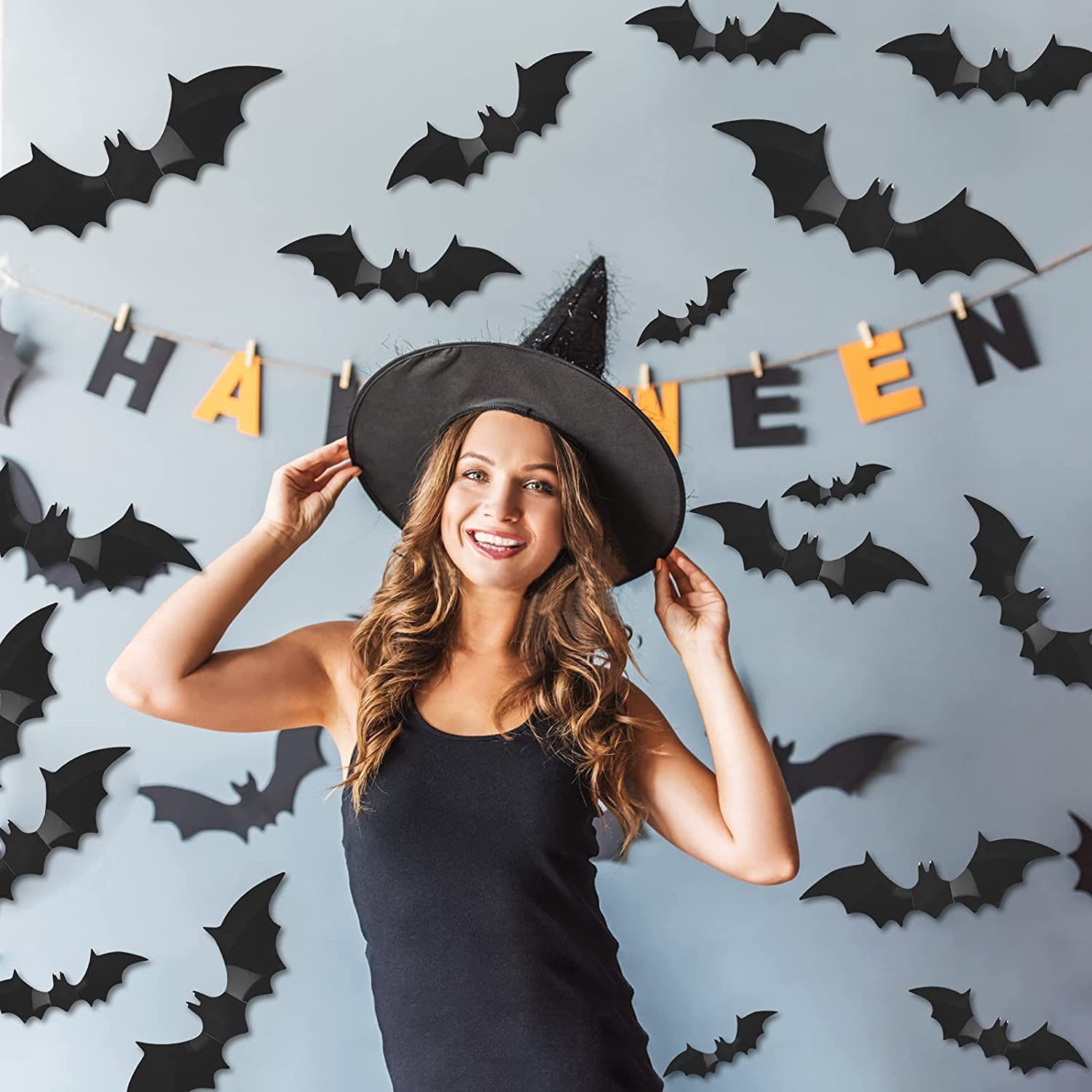 3D Black PVC Bat Halloween Wal - Home Bar Set 评论和价格